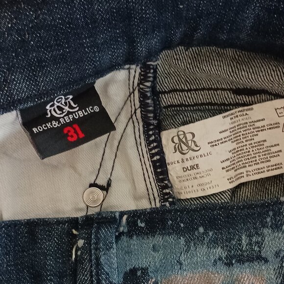 Rock & Republic Jeans Mens Size 31X34 Multi Colour DUCE Skinny Cut Fit Denim Y2K - Picture 12 of 12